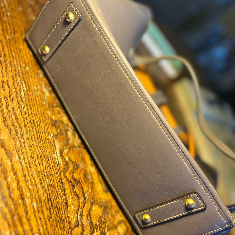 Dooney & Bourke Gray Leather Tote - Picture 4 of 5